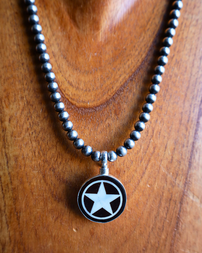 Coreen Cordova Black And White Star Pendant