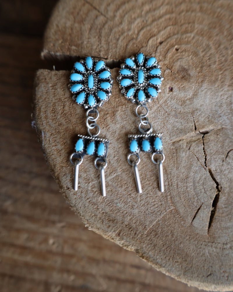 CLUSTER DROP FRINGE EARRING 