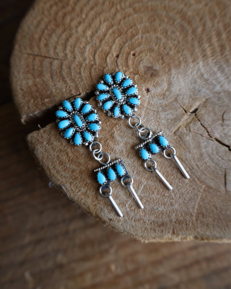 CLUSTER DROP FRINGE EARRING 