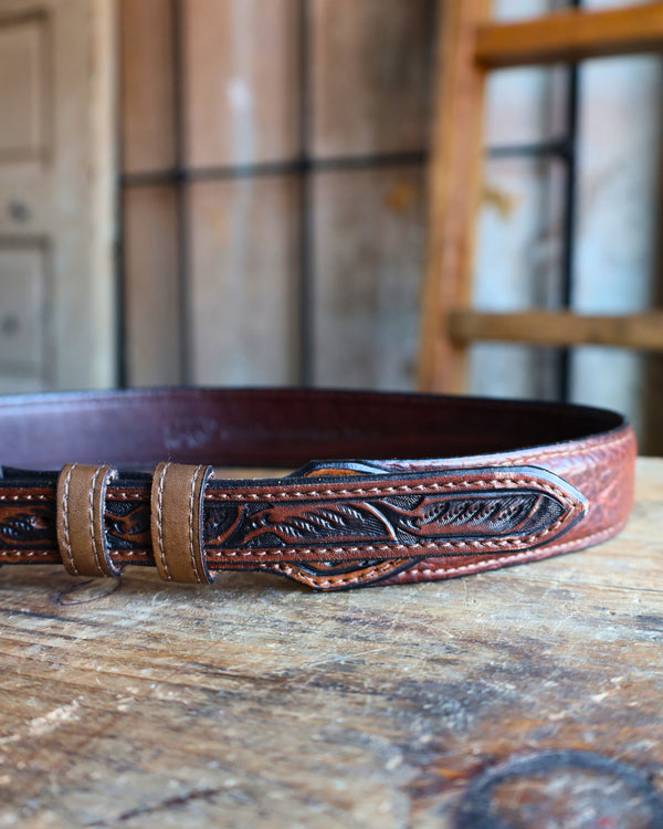 Vogt Tooled Bison Belt with Taper