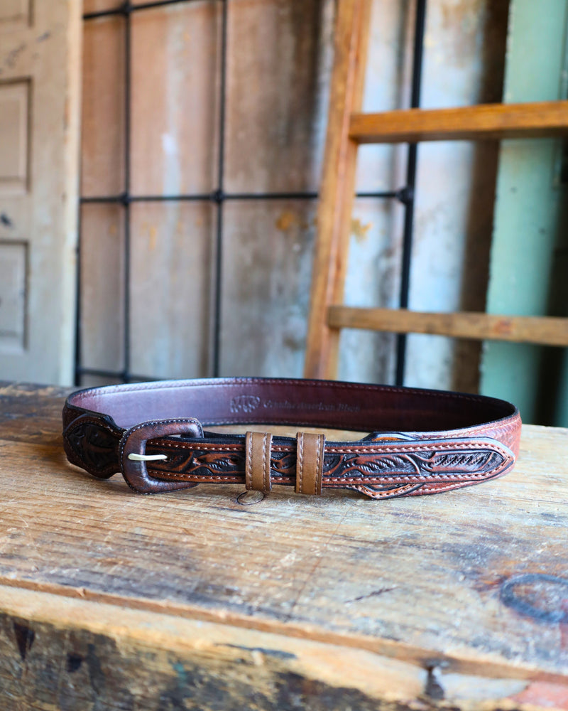 Vogt Tooled Bison Belt with Taper