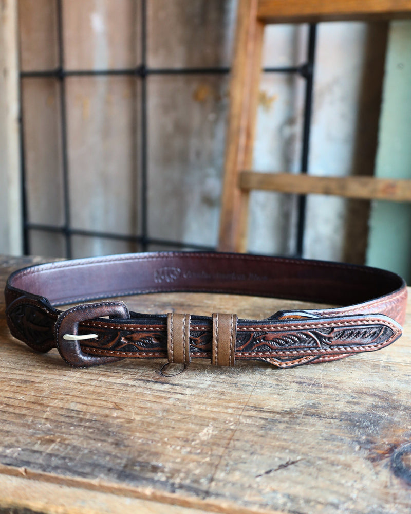 Vogt Tooled Bison Belt with Taper