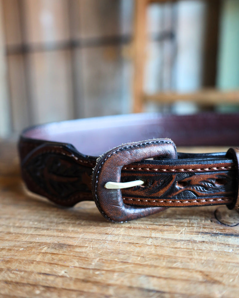 Vogt Tooled Bison Belt with Taper