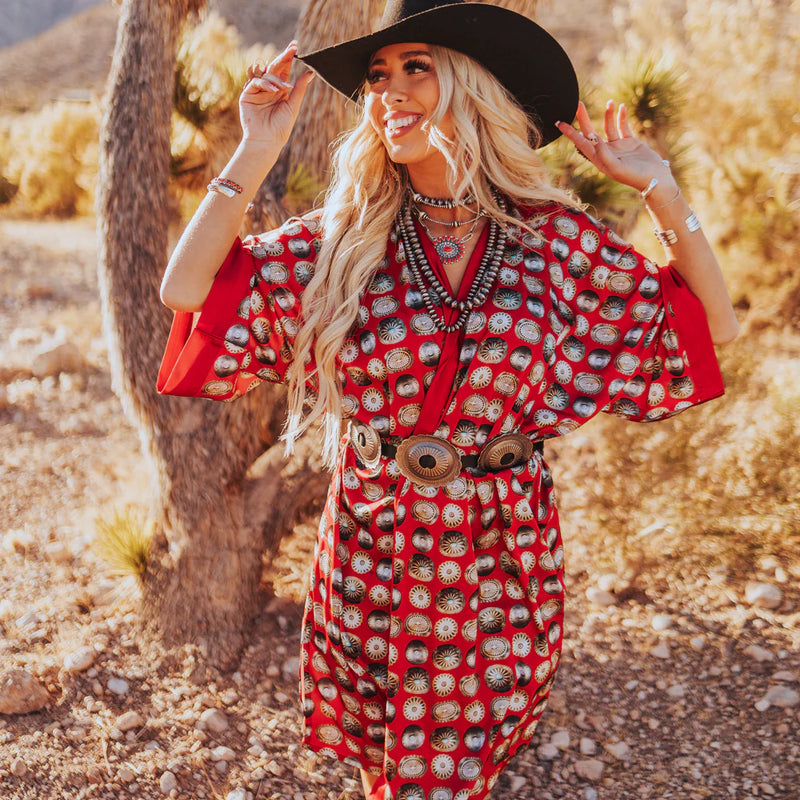 Kimono Robe - Red Concho
