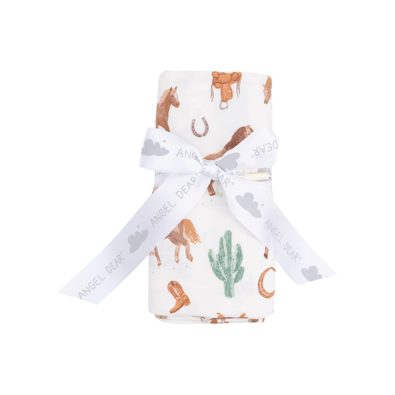Angel Dear Swaddle Blanket - Western Horses Uni - 45X45