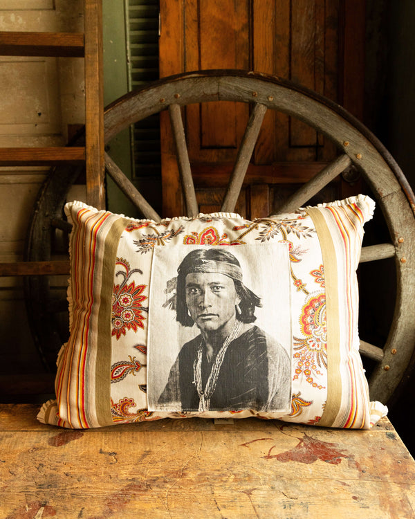 Totem Vintage Paisley and Native American Pillow 
