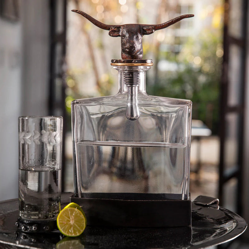 JAN BARBOGLIO NUECES LONGHORN IRON DECANTER – Maverick Fine