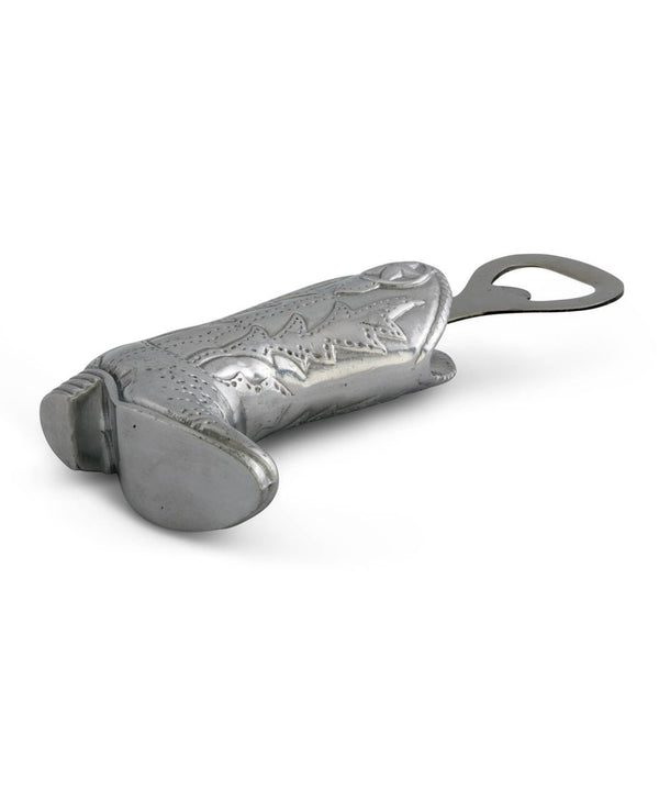 Silver boot bottle opener