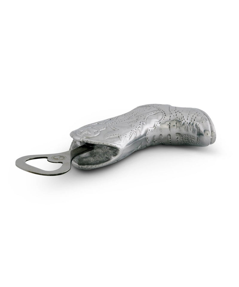 Silver boot bottle opener