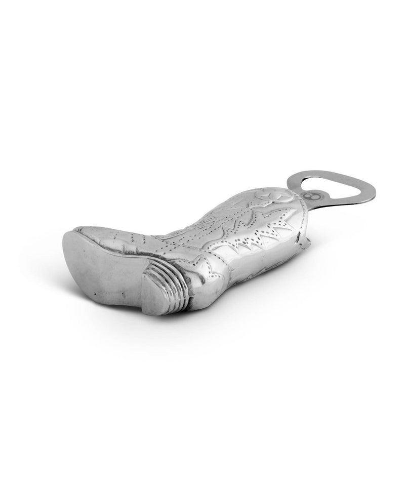 Silver boot bottle opener