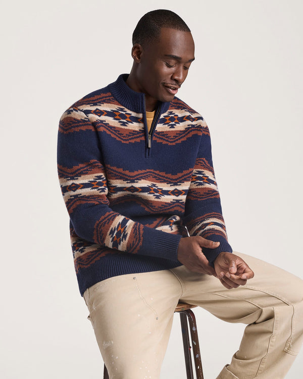 PENDLETON TUMALO RIDGE LAMBSWOOL QUARTER-ZIP SWEATER