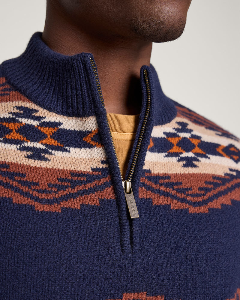 PENDLETON TUMALO RIDGE LAMBSWOOL QUARTER-ZIP SWEATER