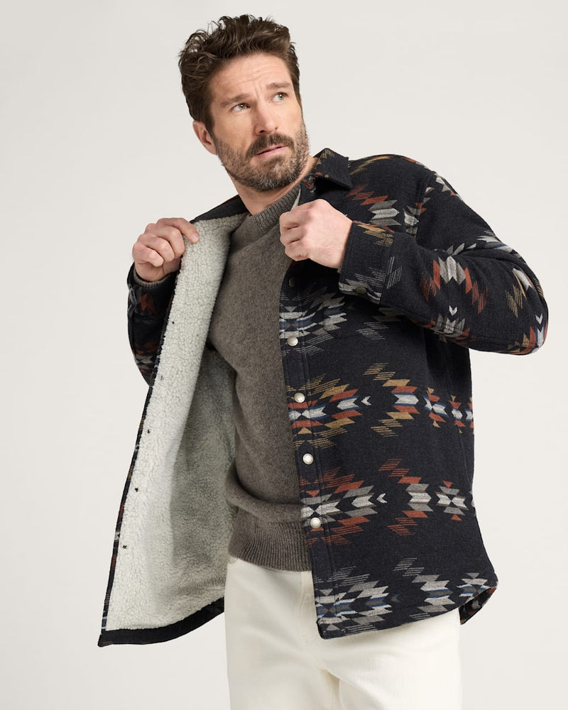 PENDLETON WYETH FALLS COTTON CHAMOIS SHERPA-LINED SHIRT JACKET