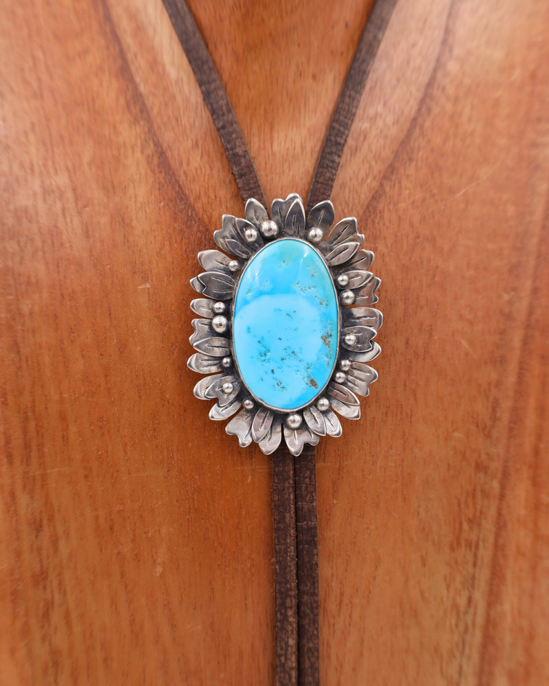 THE WINGED HEART SUNFLOWER WITH TURQUOISE BOLO
