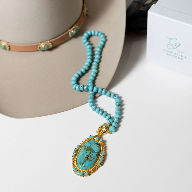 Christina Greene Eternal Turquoise Beaded Knotted Necklace