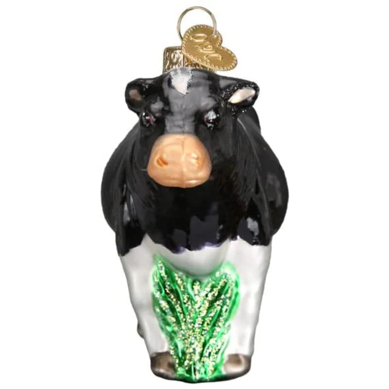 Black Dairy Cow Ornament