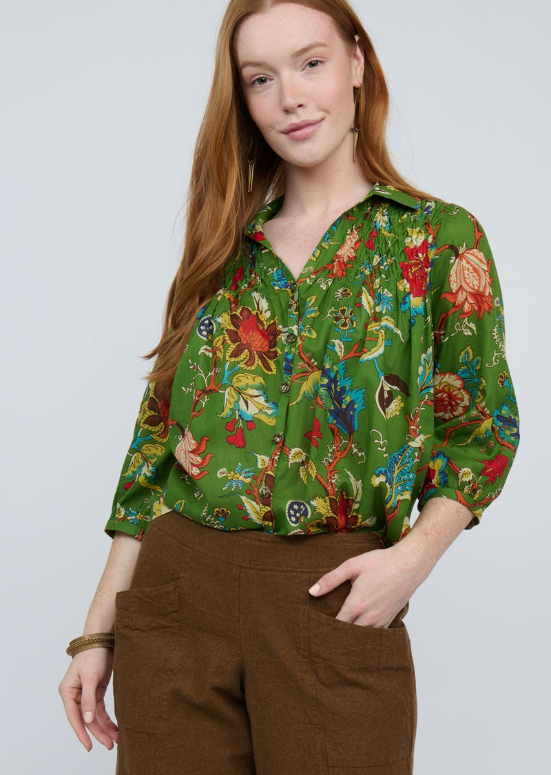 IVY JANE SMOCKED YOKE BLOUSE