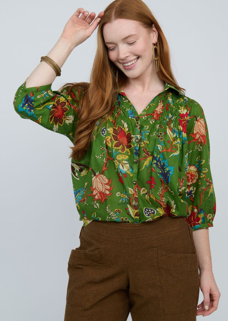 IVY JANE SMOCKED YOKE BLOUSE