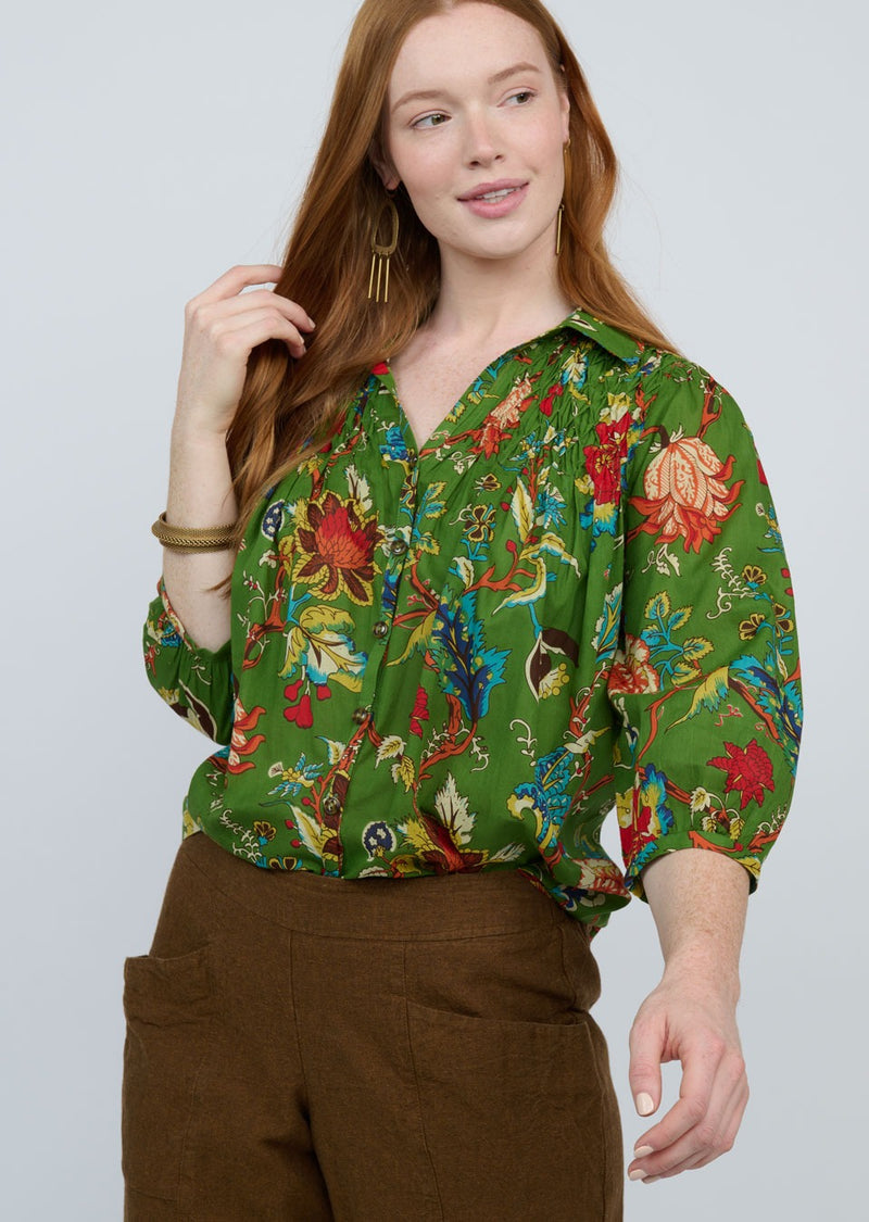 IVY JANE SMOCKED YOKE BLOUSE