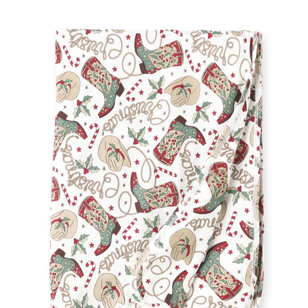 Tesa Babe Western Christmas Stroller Blanket – Soft Bamboo Holiday