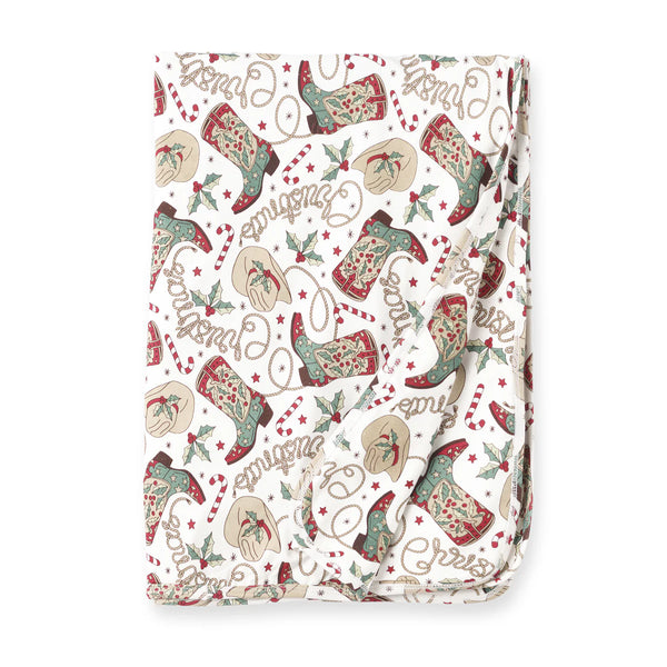 Tesa Babe Western Christmas Stroller Blanket – Soft Bamboo Holiday