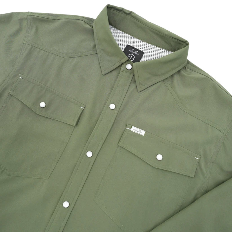 San Jac Men's Long Sleeve Performance Shirt - Olive Green