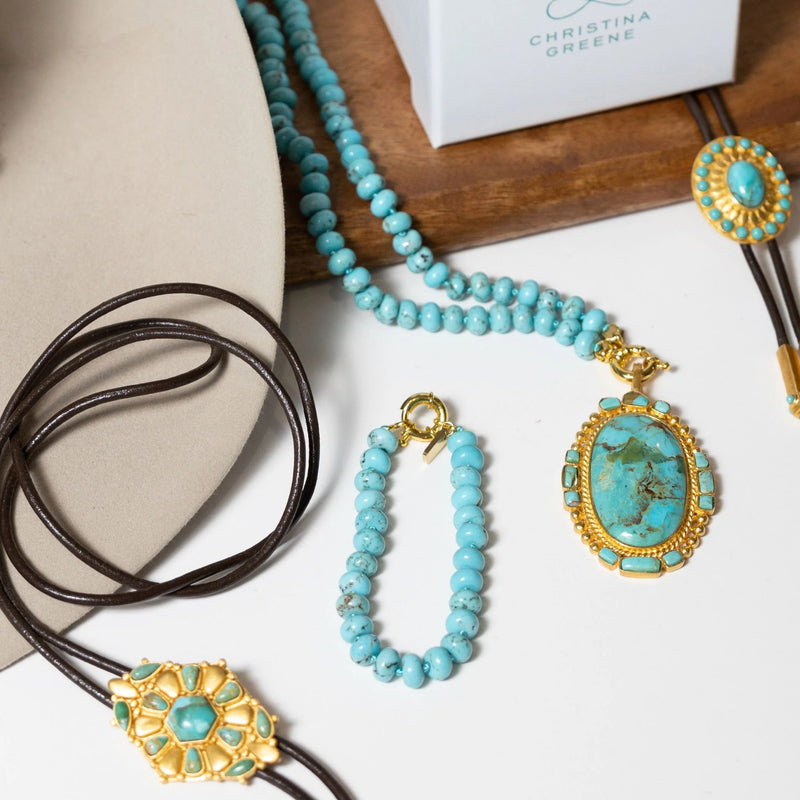 Christina Greene Eternal Turquoise Beaded Knotted Bracelet