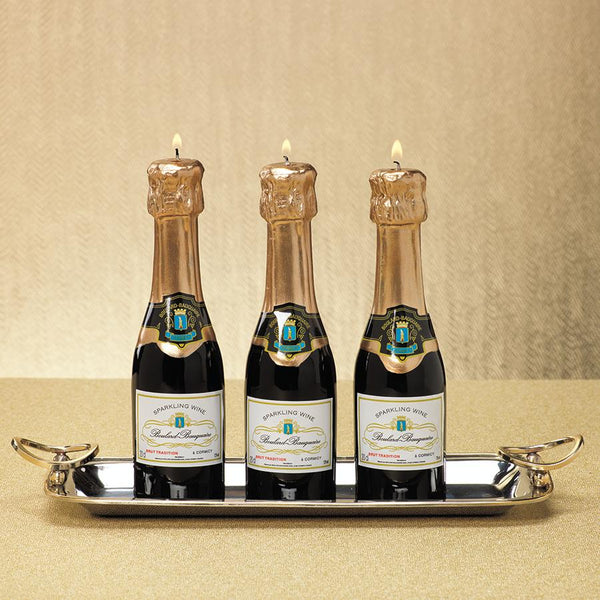 Zodax 7.75" Tall Mini Champagne Bottle Candle