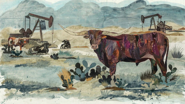 DOLAN GEIMAN LONGHORN PUMPJACK KING 15.5X26 PRINT 