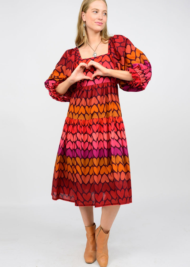 IVY JANE OMBRE HEART FELT DRESS