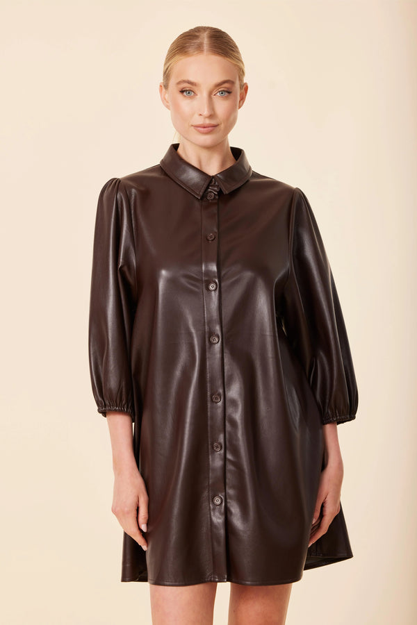 Dolce Cabo Vegan Leather Exaggerated Sleeve Dress / Tunic