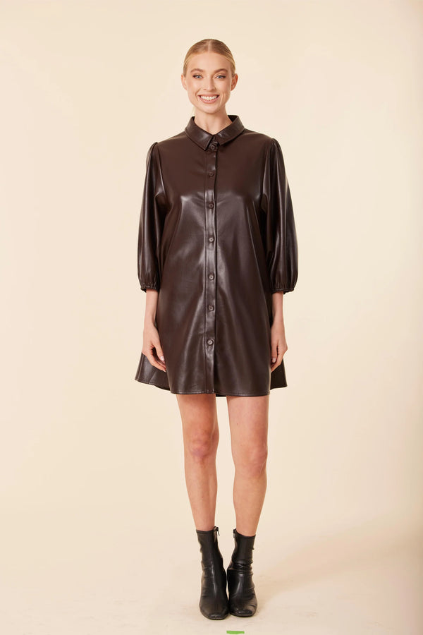 Dolce Cabo Vegan Leather Exaggerated Sleeve Dress / Tunic