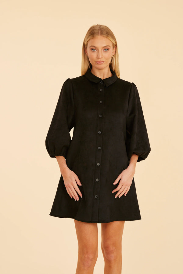 Dolce Cabo Faux Suede Puff Sleeve Shirt Dress