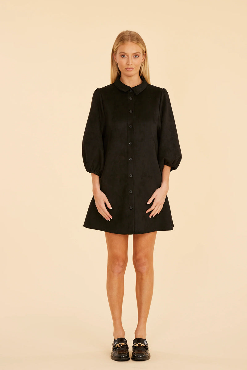 Dolce Cabo Faux Suede Puff Sleeve Shirt Dress