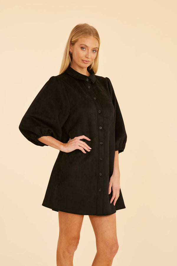 Dolce Cabo Faux Suede Puff Sleeve Shirt Dress