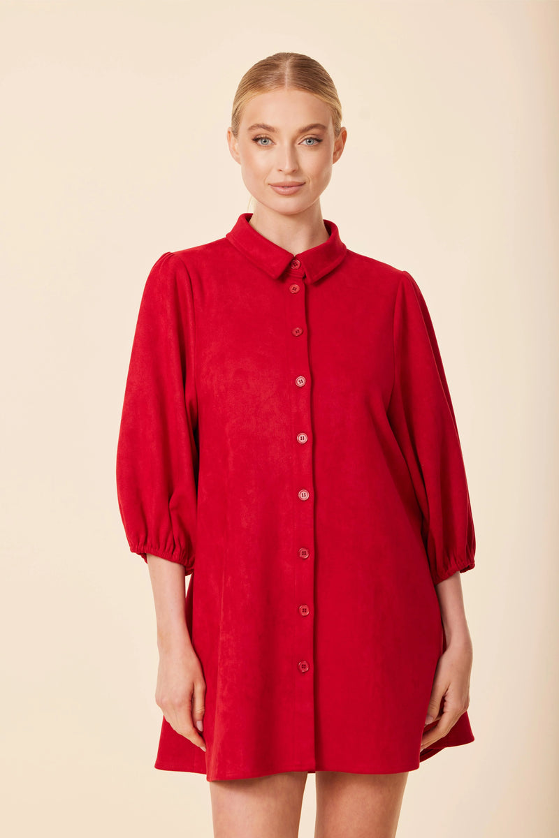 Dolce Cabo Faux Suede Exaggerated Sleeve Dress/Tunic