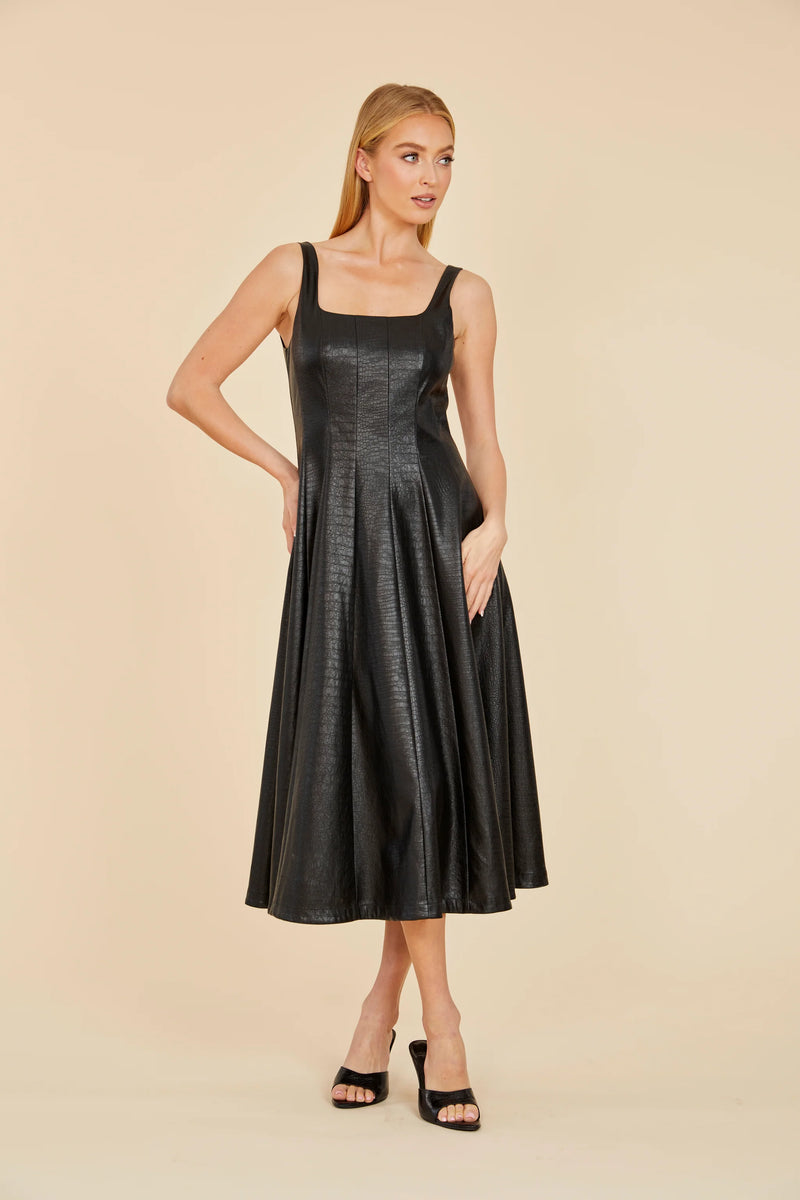 Dolce Cabo Croc Faux Leather Midi Dress