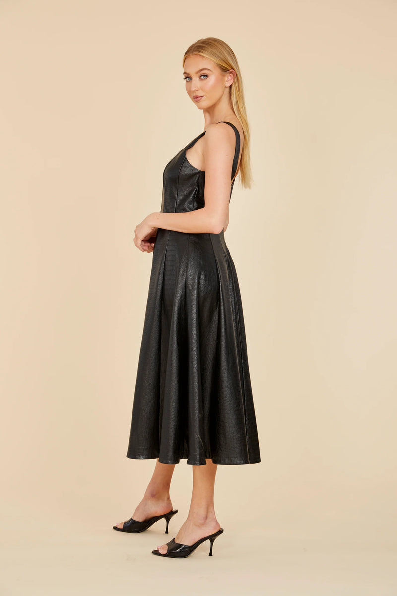 Dolce Cabo Croc Faux Leather Midi Dress