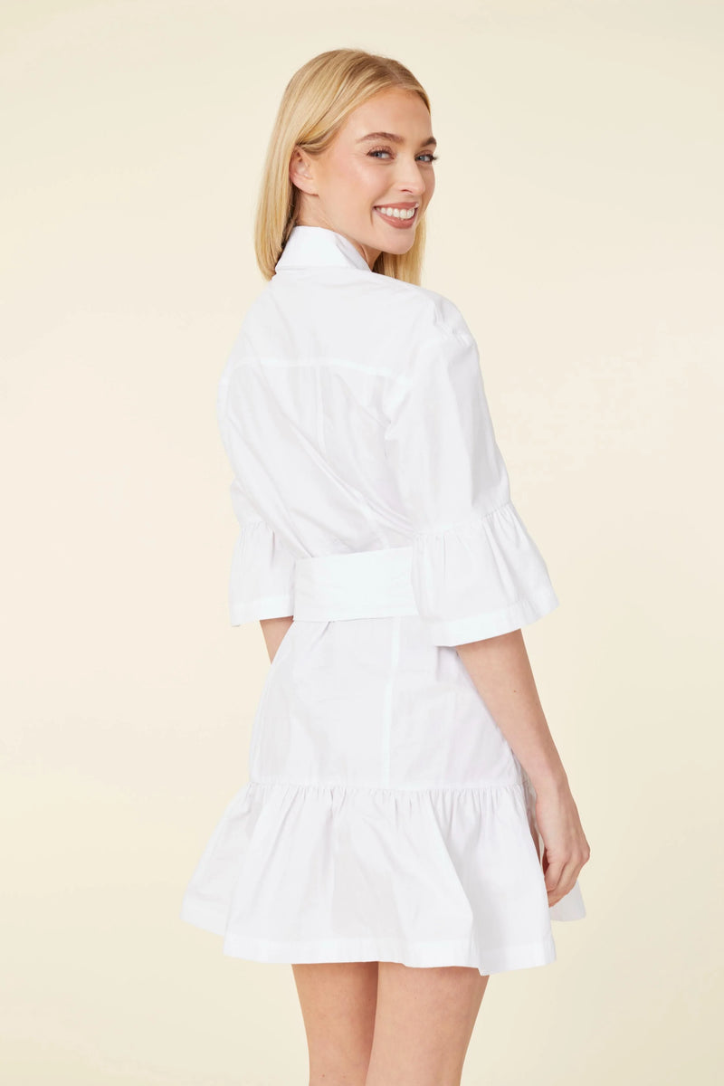 Dolce Cabo Poplin Ruffle Detail Dress With Or Without Sash