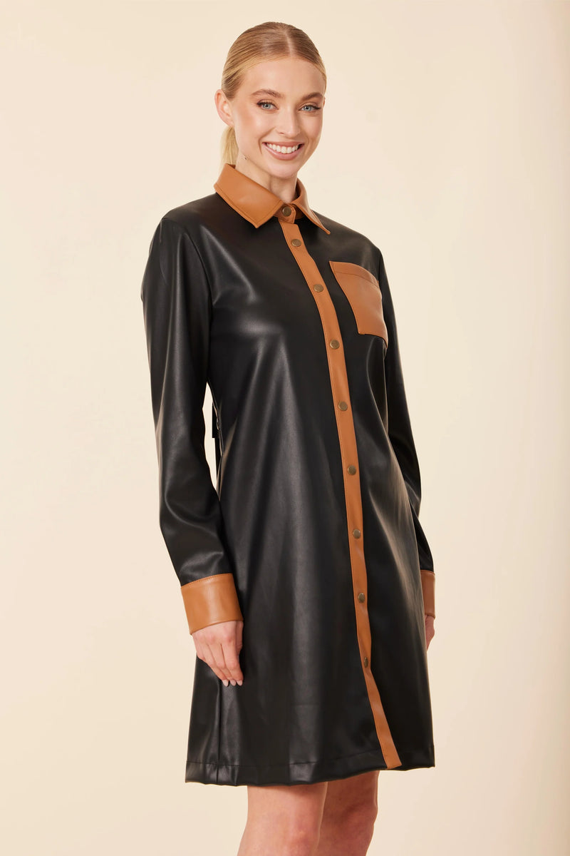 Dolce Cabo Vegan Leather Longsleeve Dress