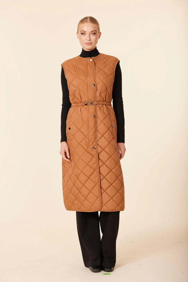 Dolce Cabo Quilted Nylon Long Vest