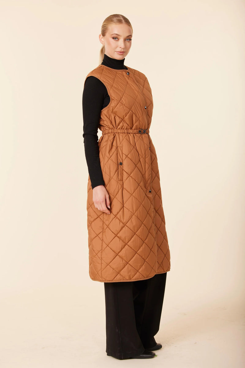 Dolce Cabo Quilted Nylon Long Vest