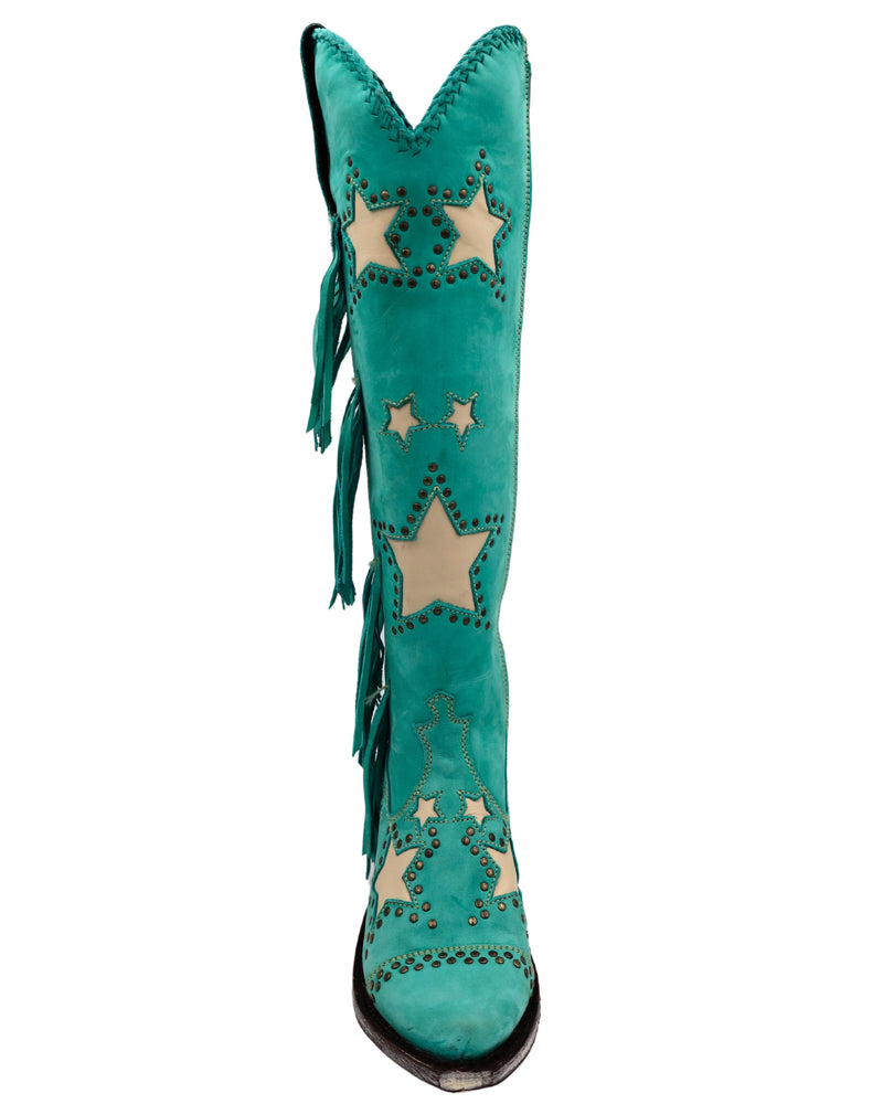 LIBERTY BLACK CLAIRE NUBUCK GREASE TURQUOISE BOOT