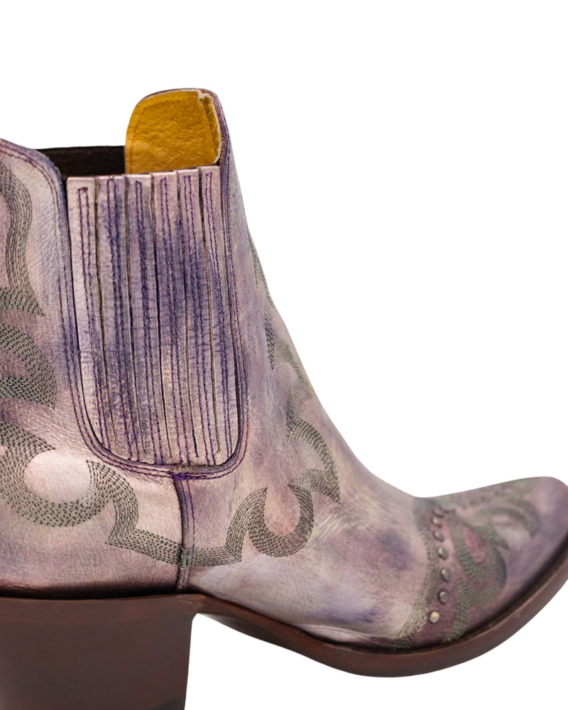 Purple metallic boots