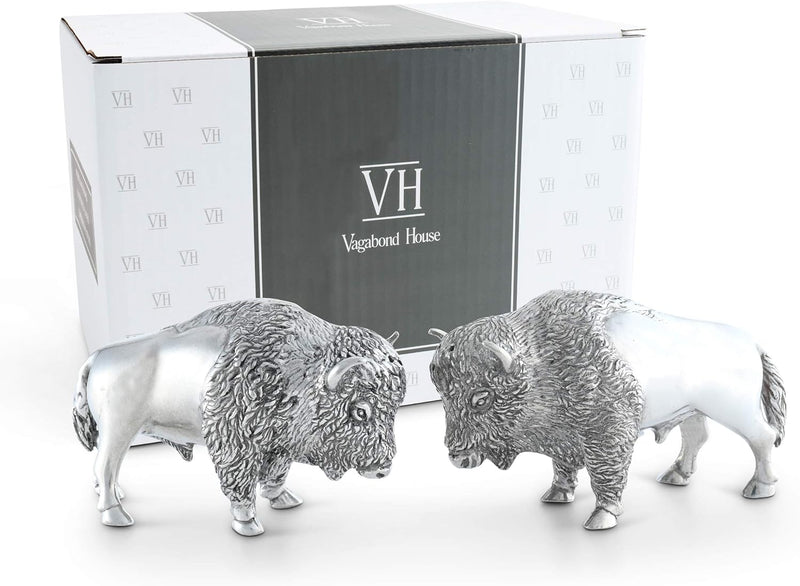 Vagabond House Pewter Bison Salt and Pepper Shaker