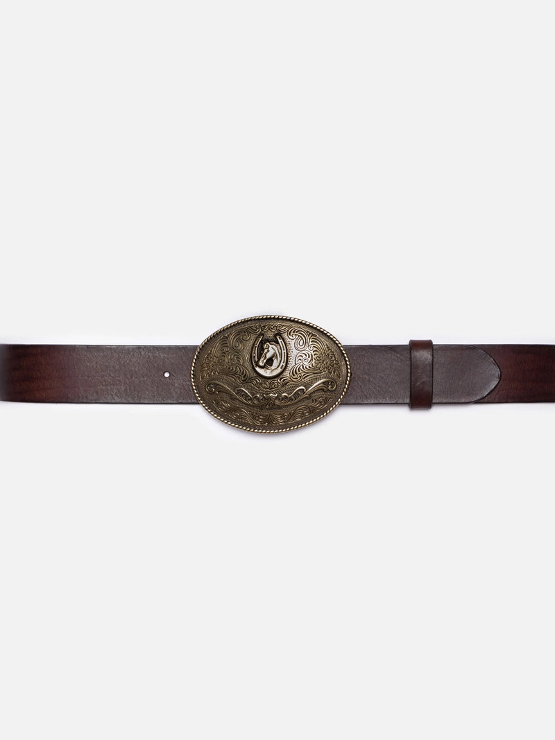 Nudie Jeans Co. Western Buckle Belt Dark Brown