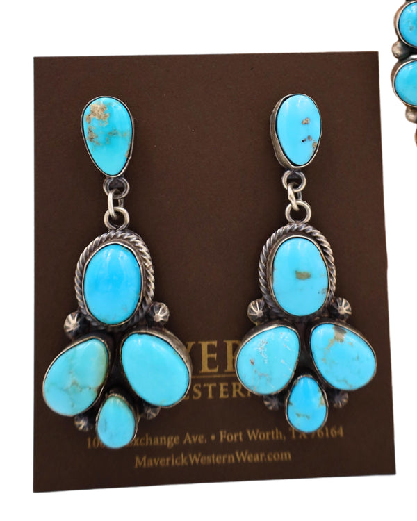 TURQUOISE NAJA MATCHING EARRING AND NECKLACE SET