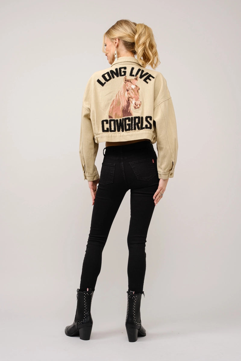 Blue B Long Live Cowgirls Patch Twill Denim Jacket