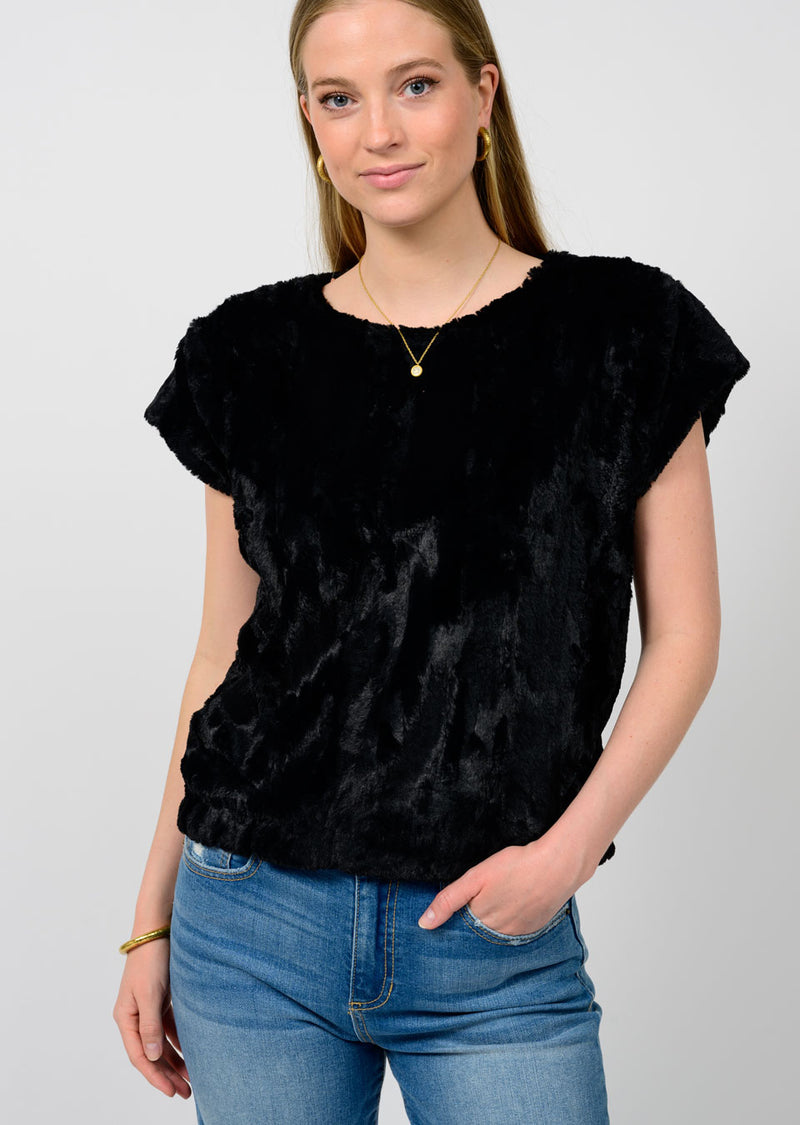 IVY JANE FUR TEE POPOVER TOP 