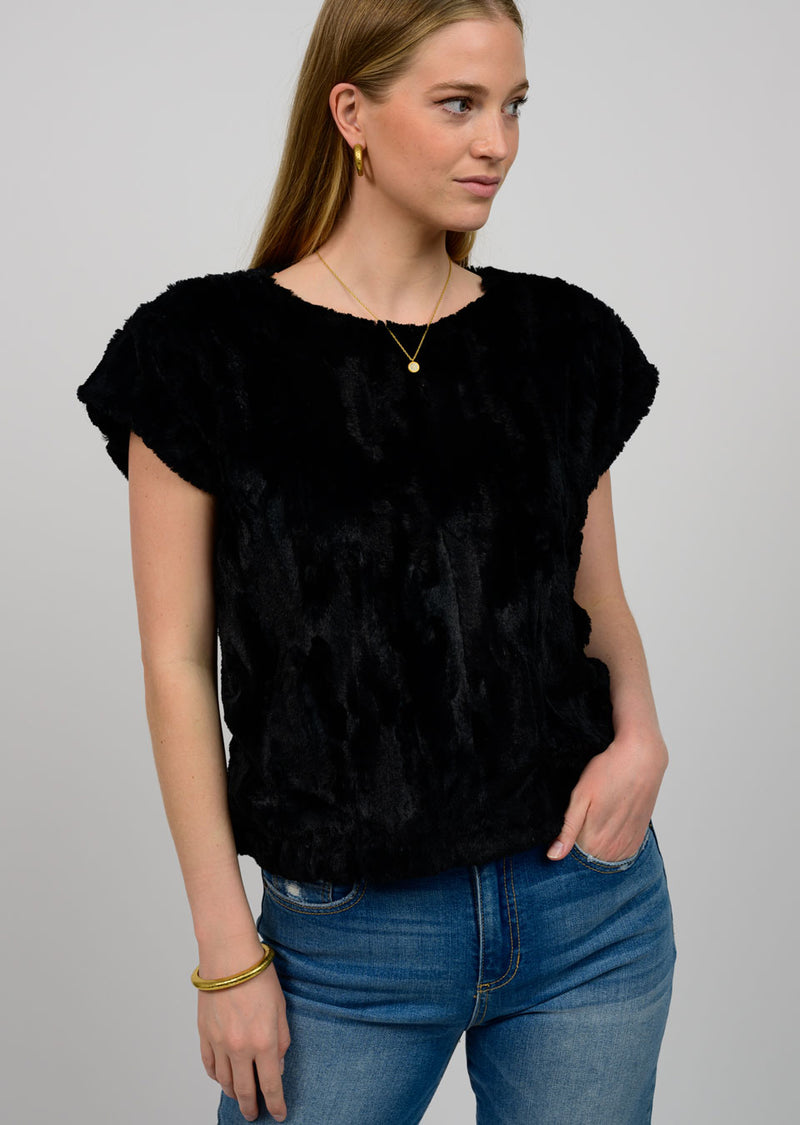 IVY JANE FUR TEE POPOVER TOP 